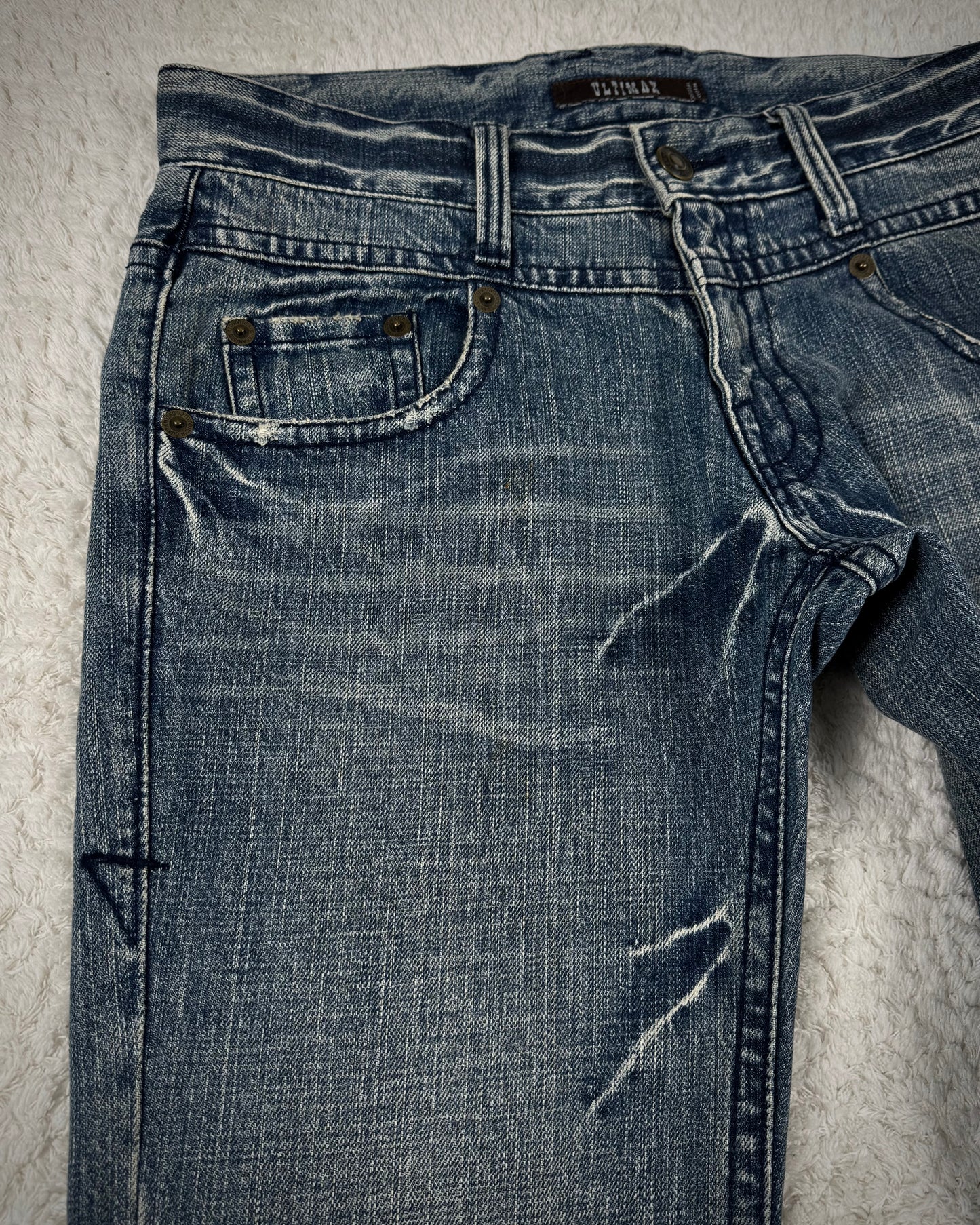 Ultimax Vintage Studded Spiral Flared Jeans