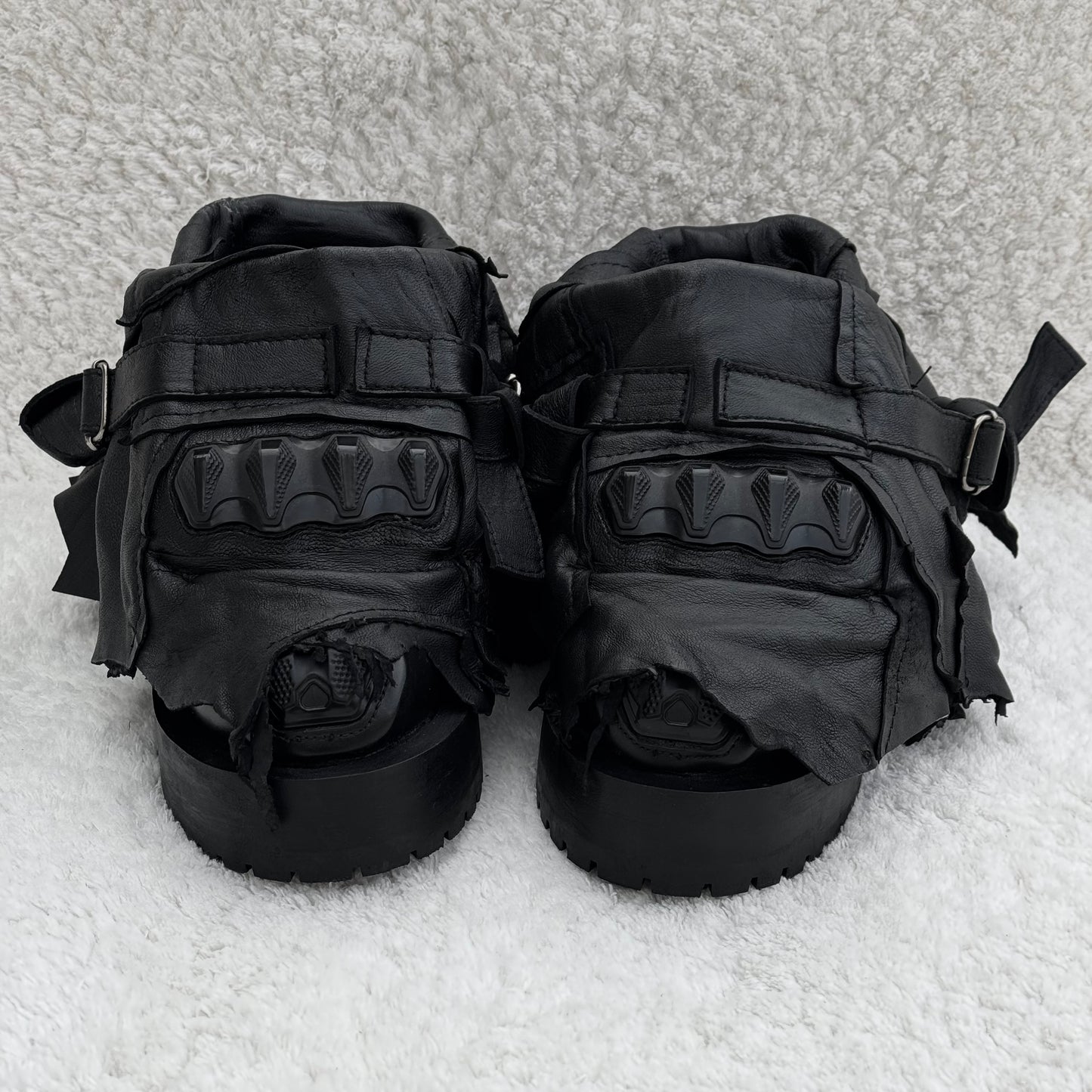 Yasuyuki Ishii Layered Leather Armor Combat Boots