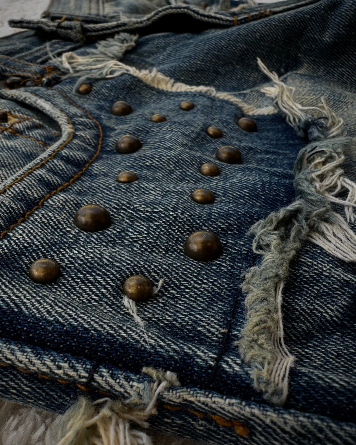G-Land Edge Studded Distressed Bootcut Jeans