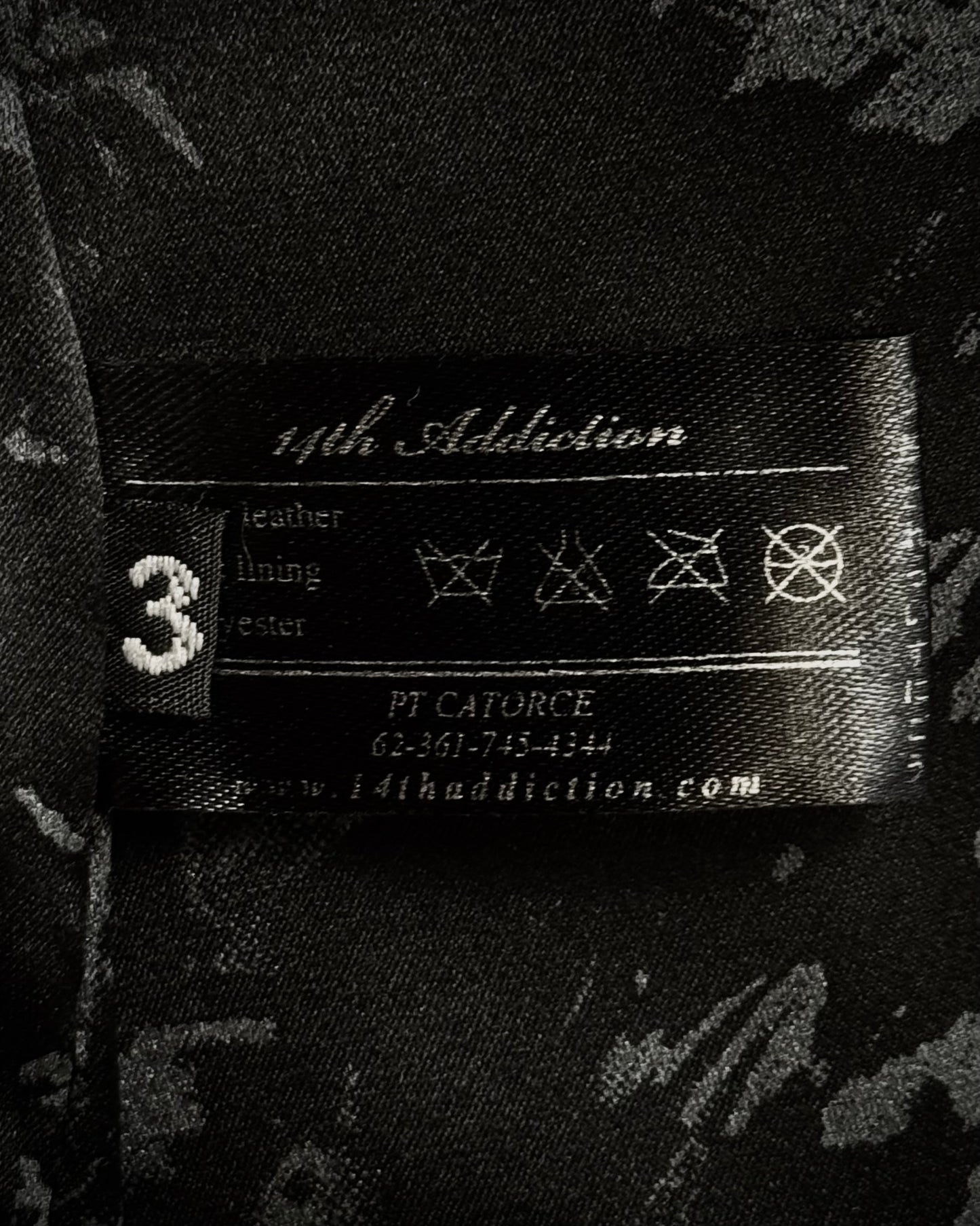14th Addiction “10 Pythons” Pierced Leather Rider Jacket
