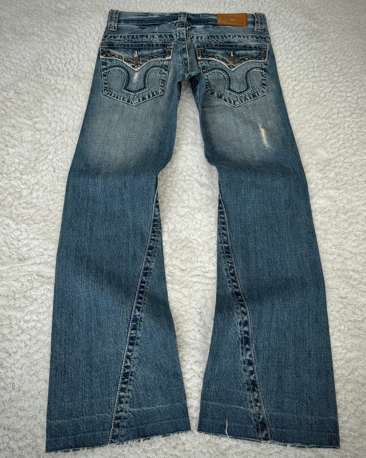 Tornado Mart Pierced Western Spiral Bootcut Jeans