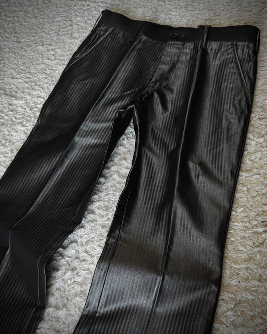 Tornado Mart Pin Striped Pleated Flared Dress Pants