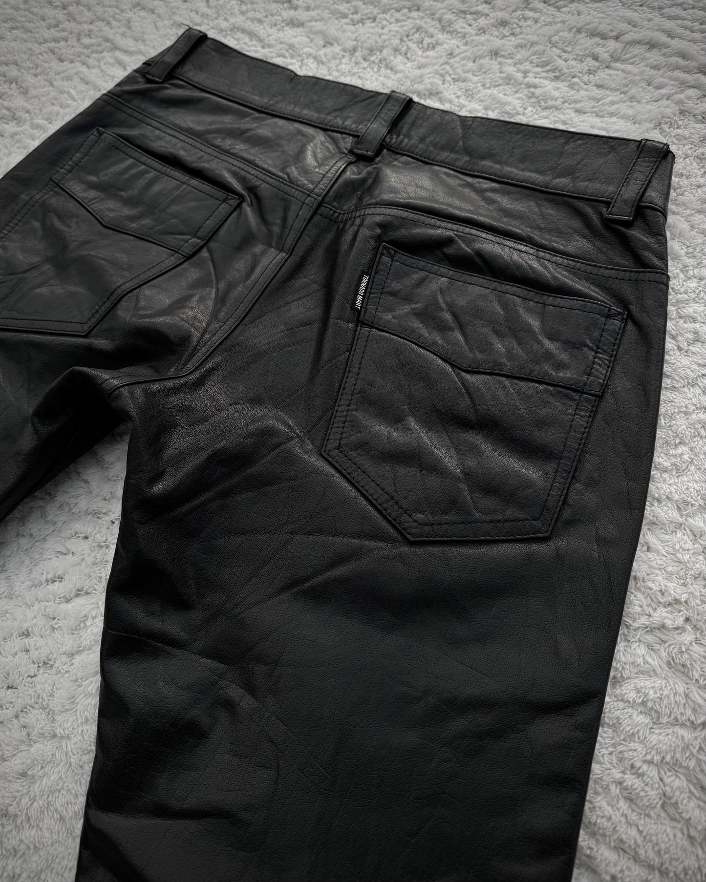 Tornado Mart Cowhide Leather Flared Pants