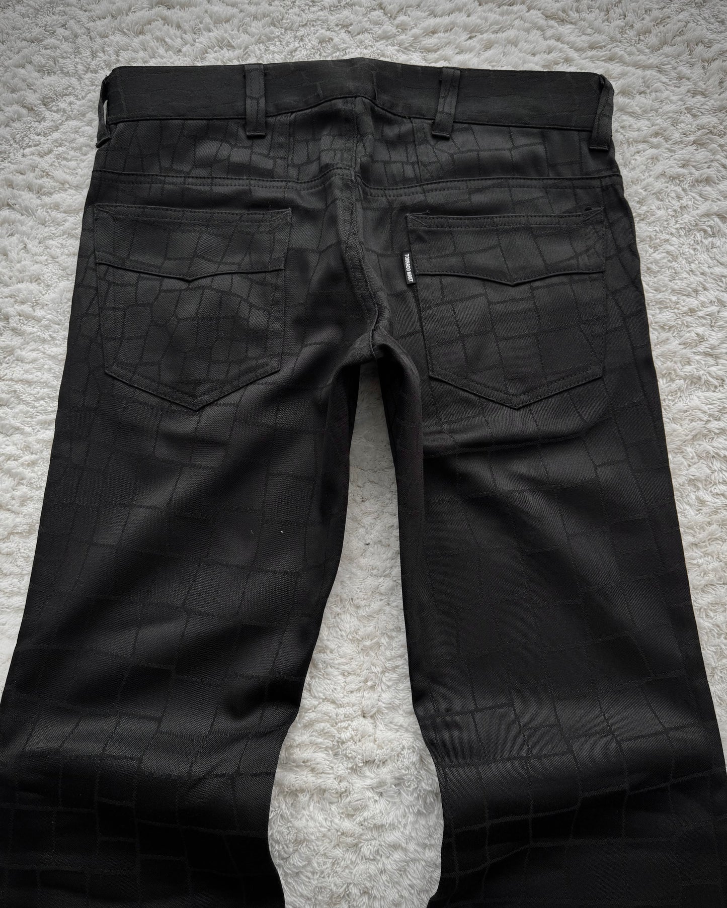 Tornado Mart Croco Pattern Flared Suit Pants