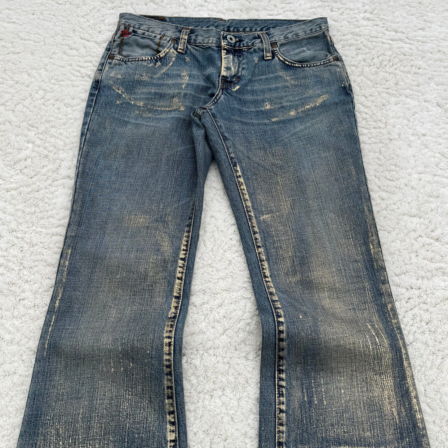 Casucci Gold Washed Flared Jeans