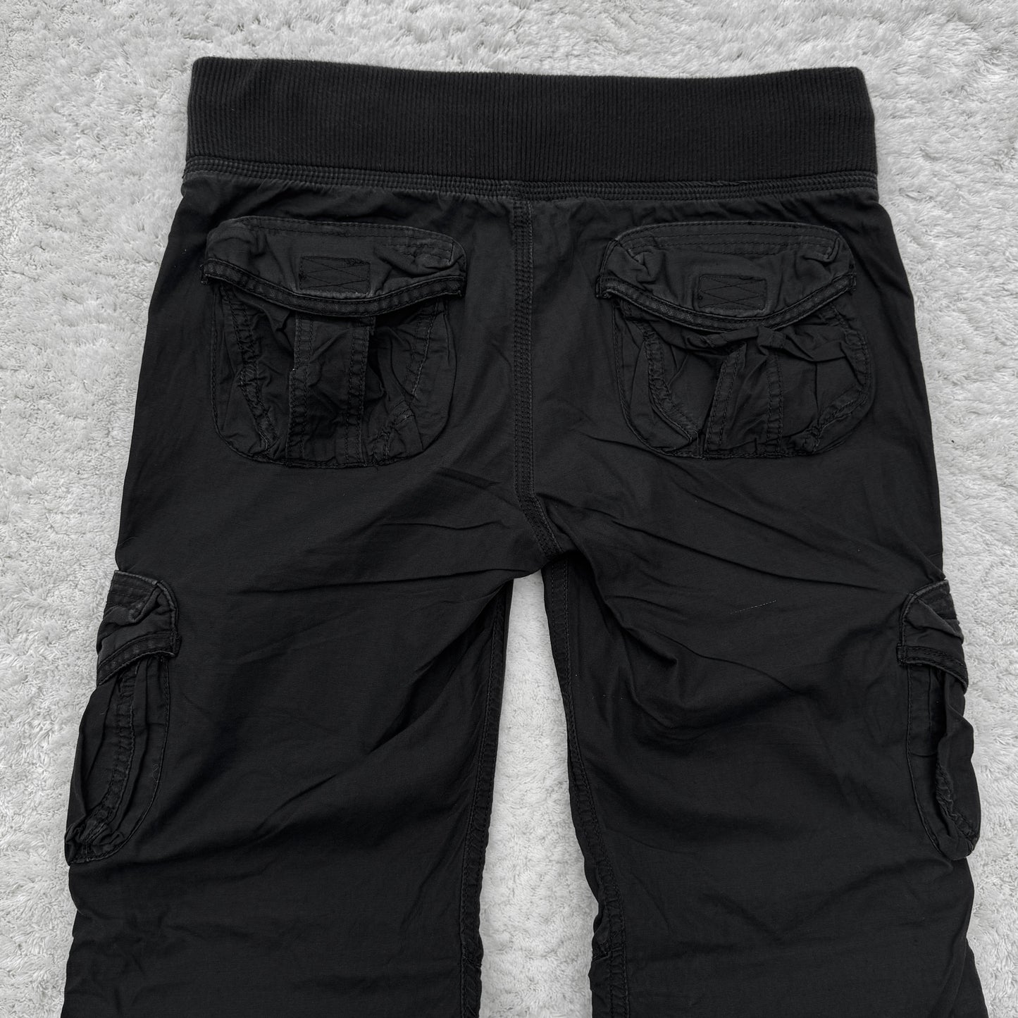 G.O.A Black Gas Mask Flared Cargo Pants