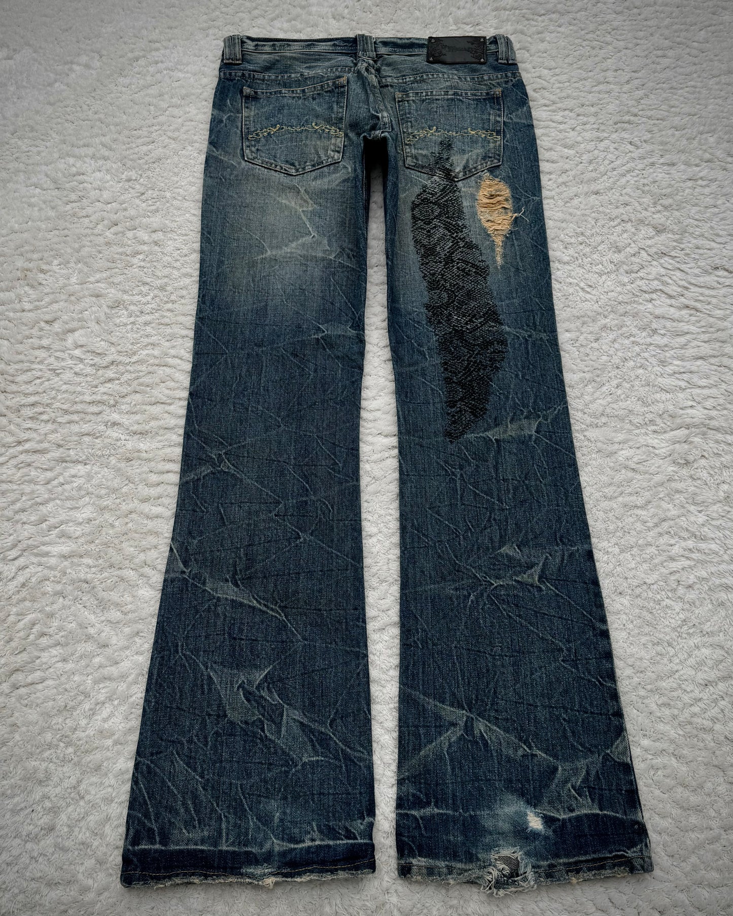 Midas Snakeskin Printed Bootcut Jeans