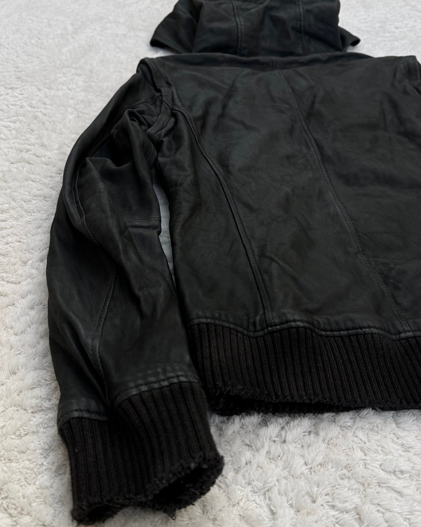 Shellac Object Dyed Transformable Leather Jacket