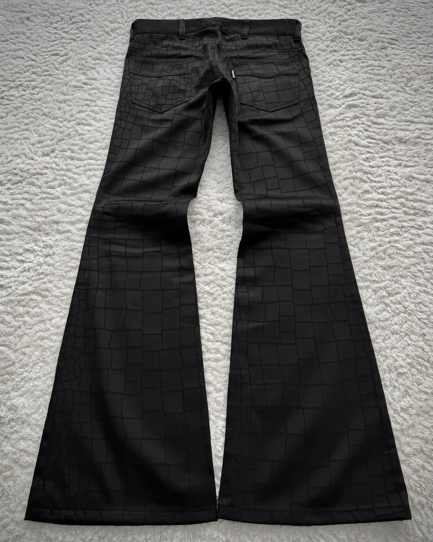 Tornado Mart Croco Pattern Flared Suit Pants