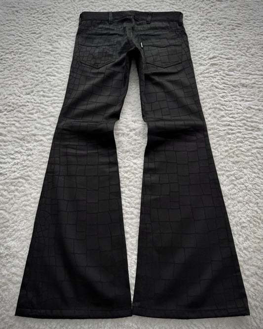 Tornado Mart Croco Pattern Flared Suit Pants