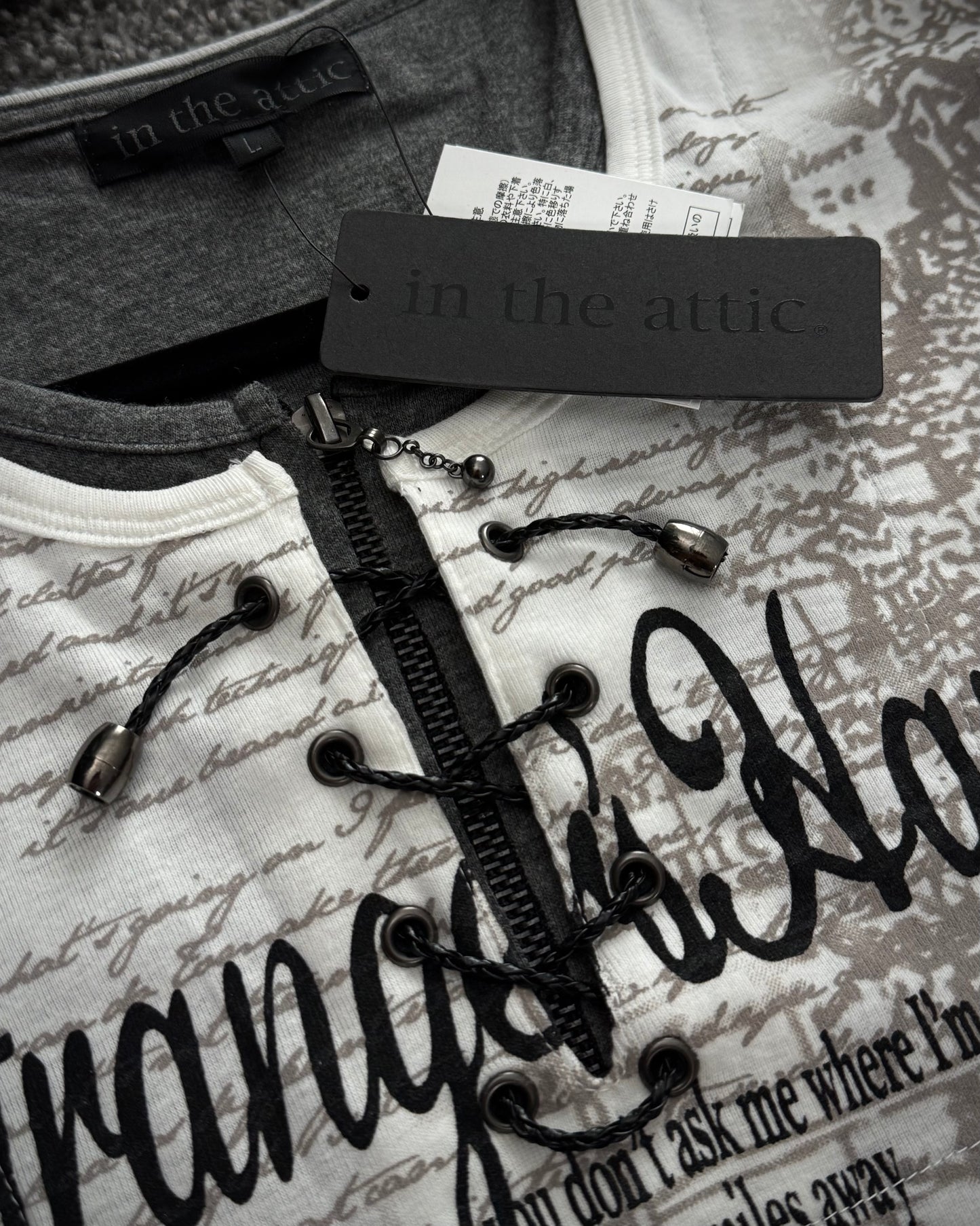 In The Attic Lace Up Graphic T-Shirt