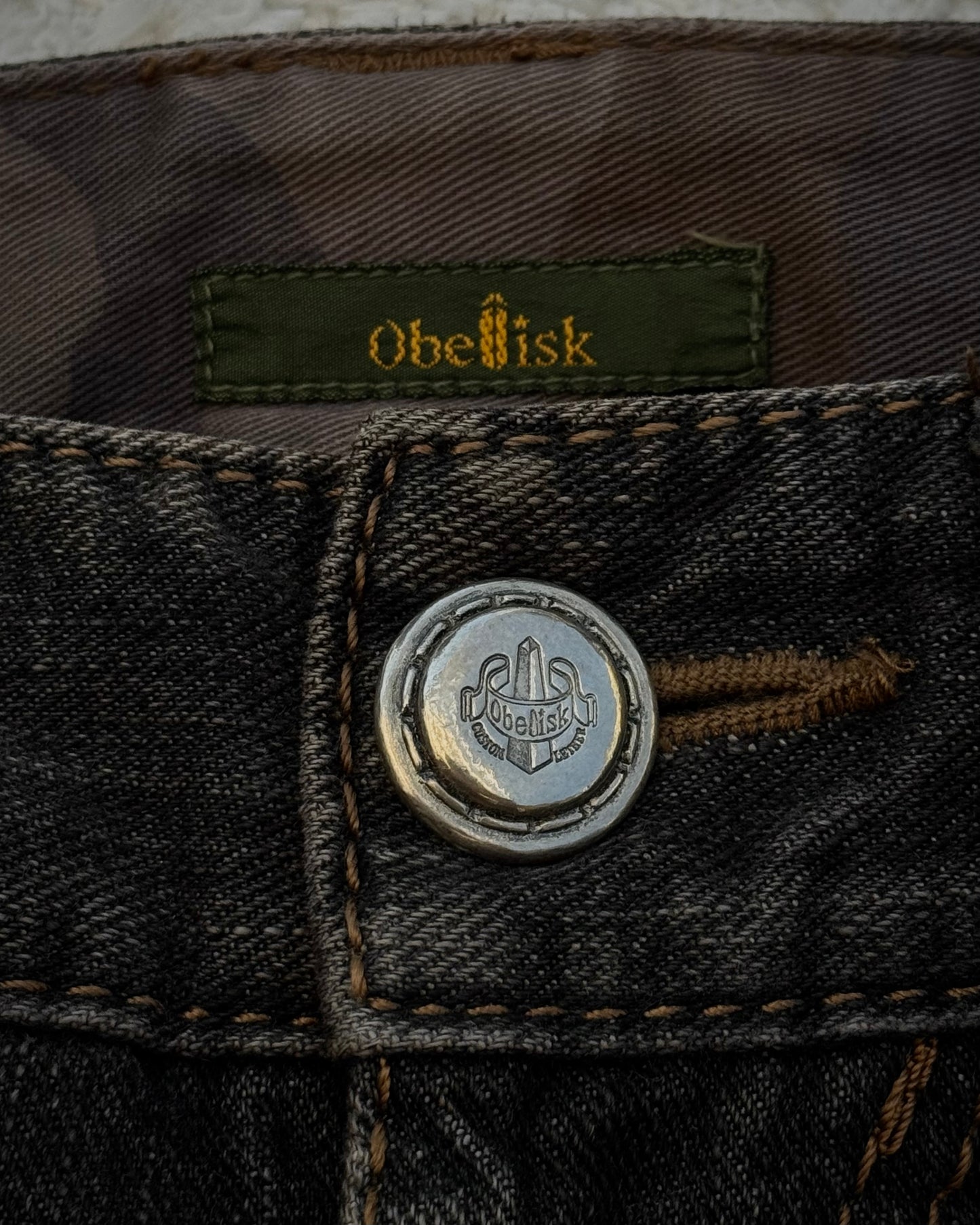 Obelisk Fringed Paint Splatter Flared Jeans