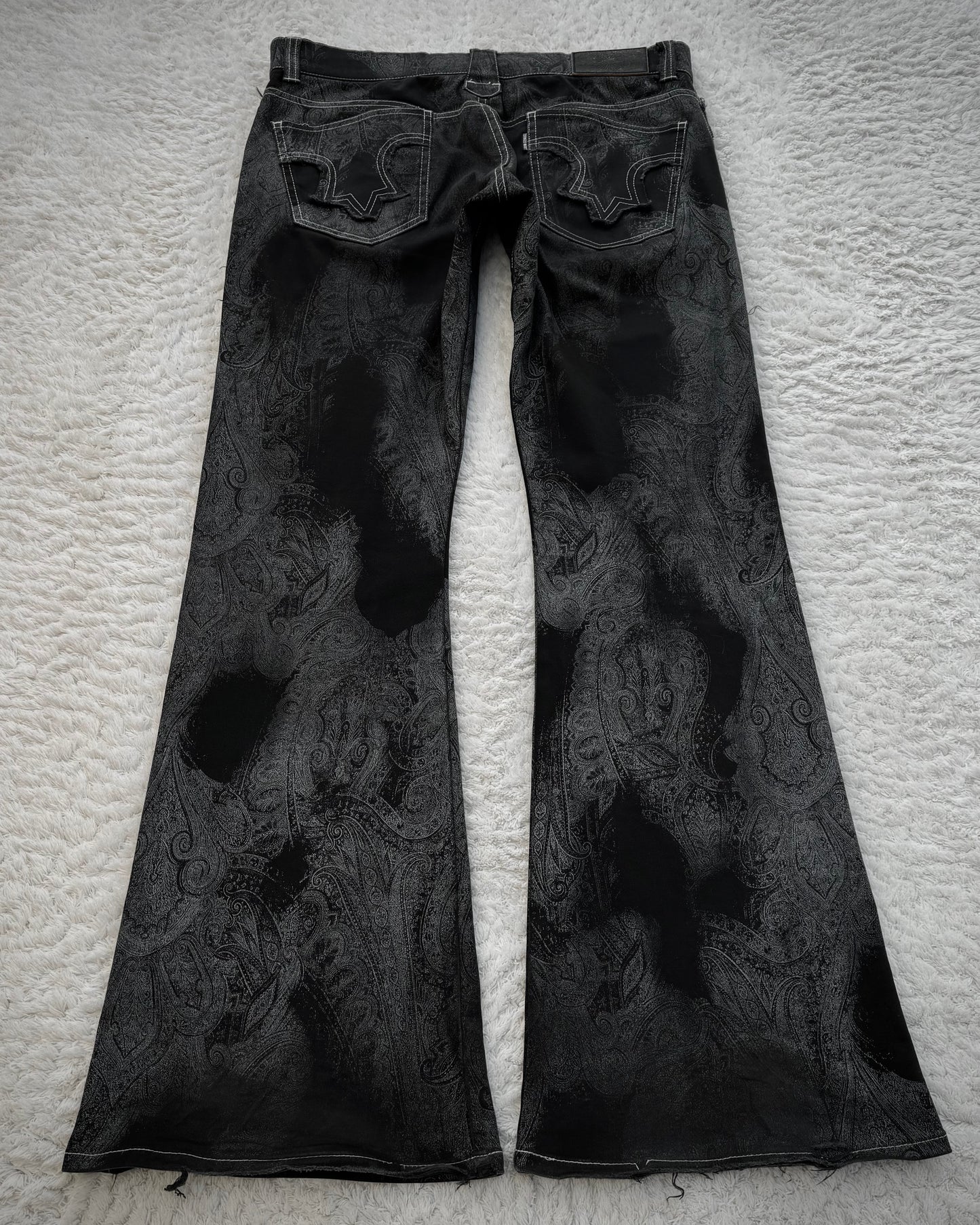 Tornado Mart Contrasted Paisley Flared Pants
