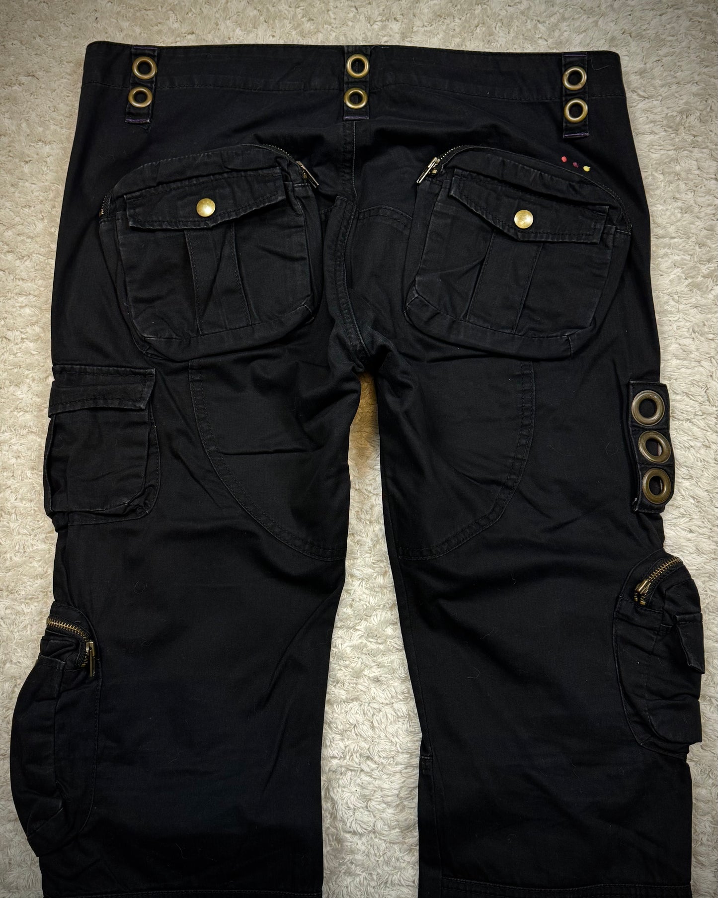 Kelen 3D Cargo Pockets Lace Up Bootcut Pants