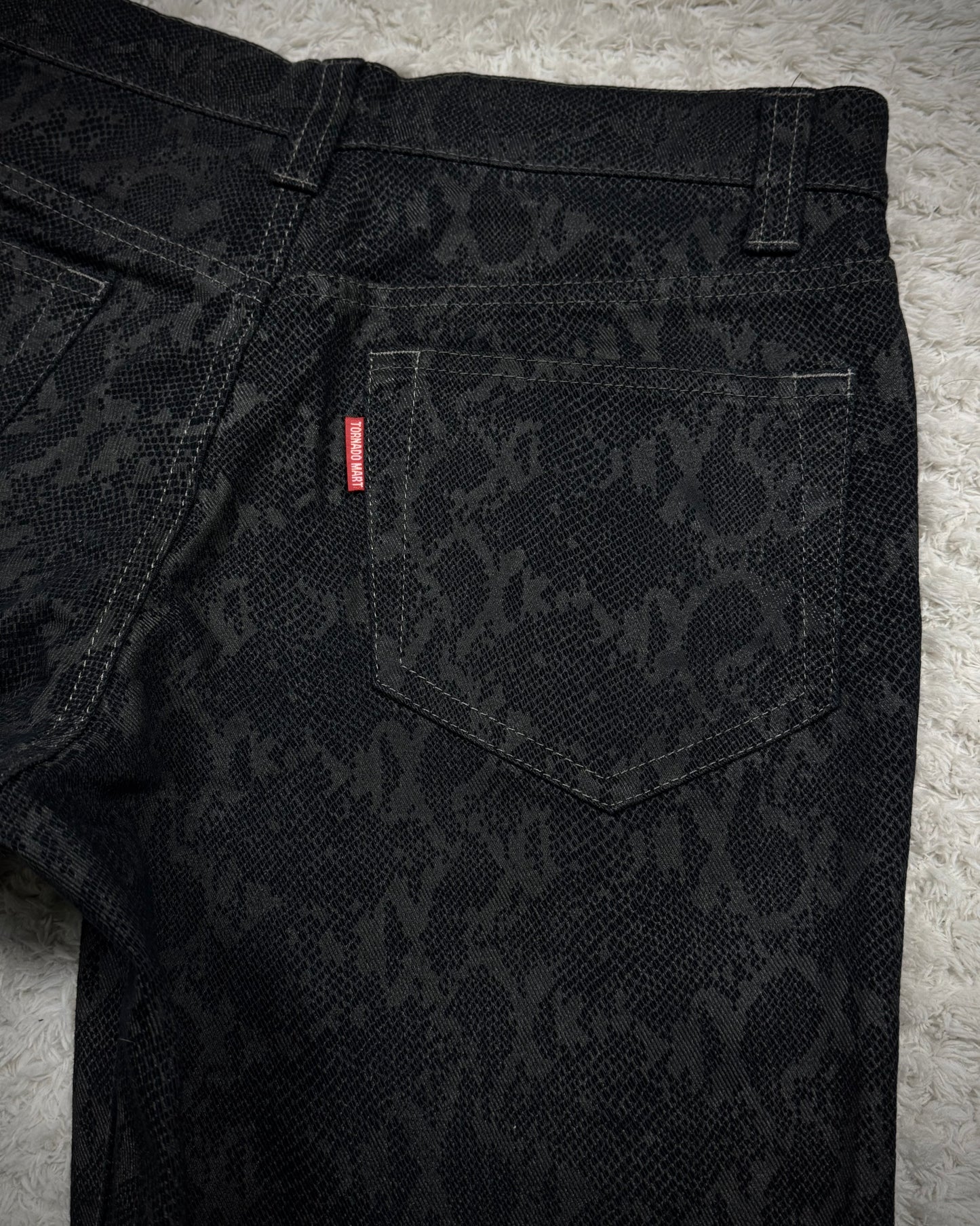 Tornado Mart Python Pattern Flared Pants