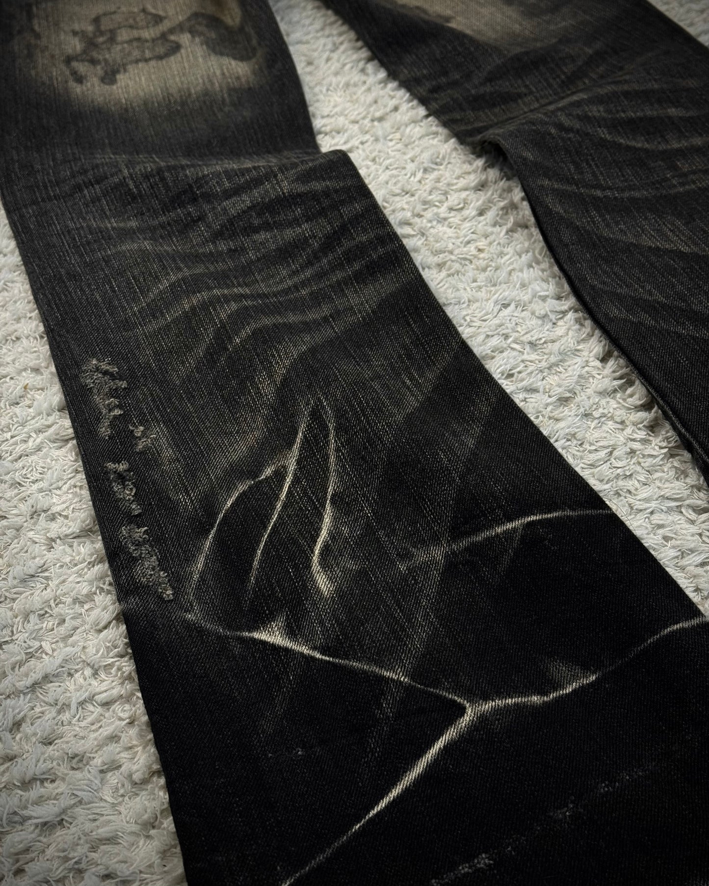Fuga Charcoal Washed Flared Jeans