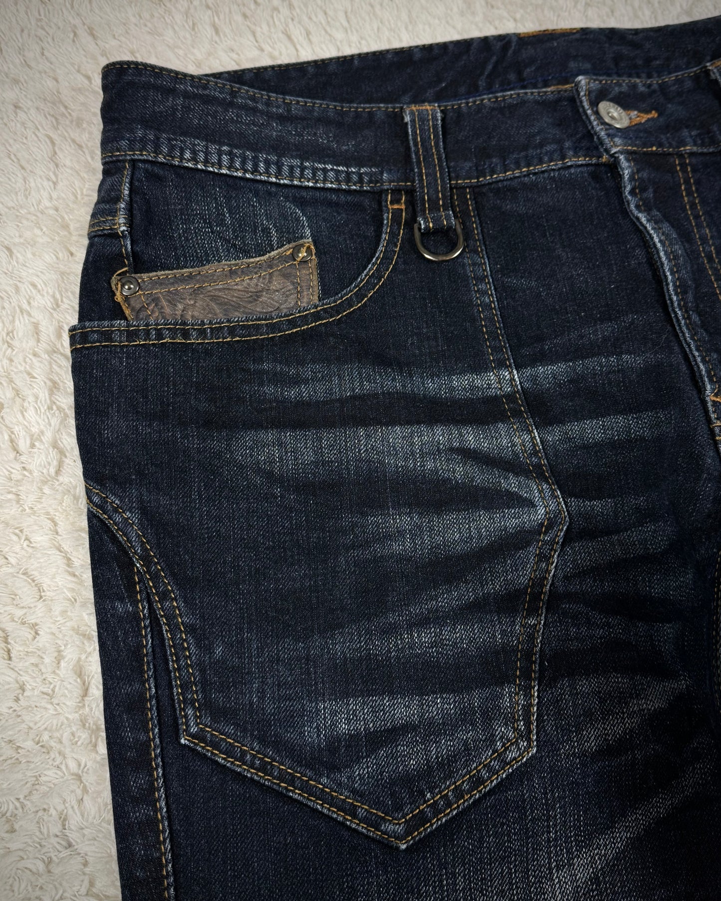 Hide Aways Vintage Leather Pocket Bootcut Denim