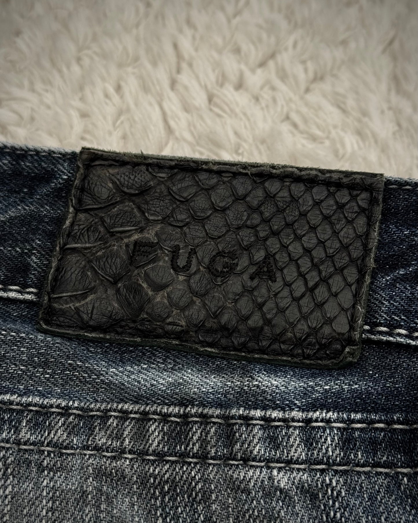 Fuga Claw Marks Washed Snakeskin Flared Jeans