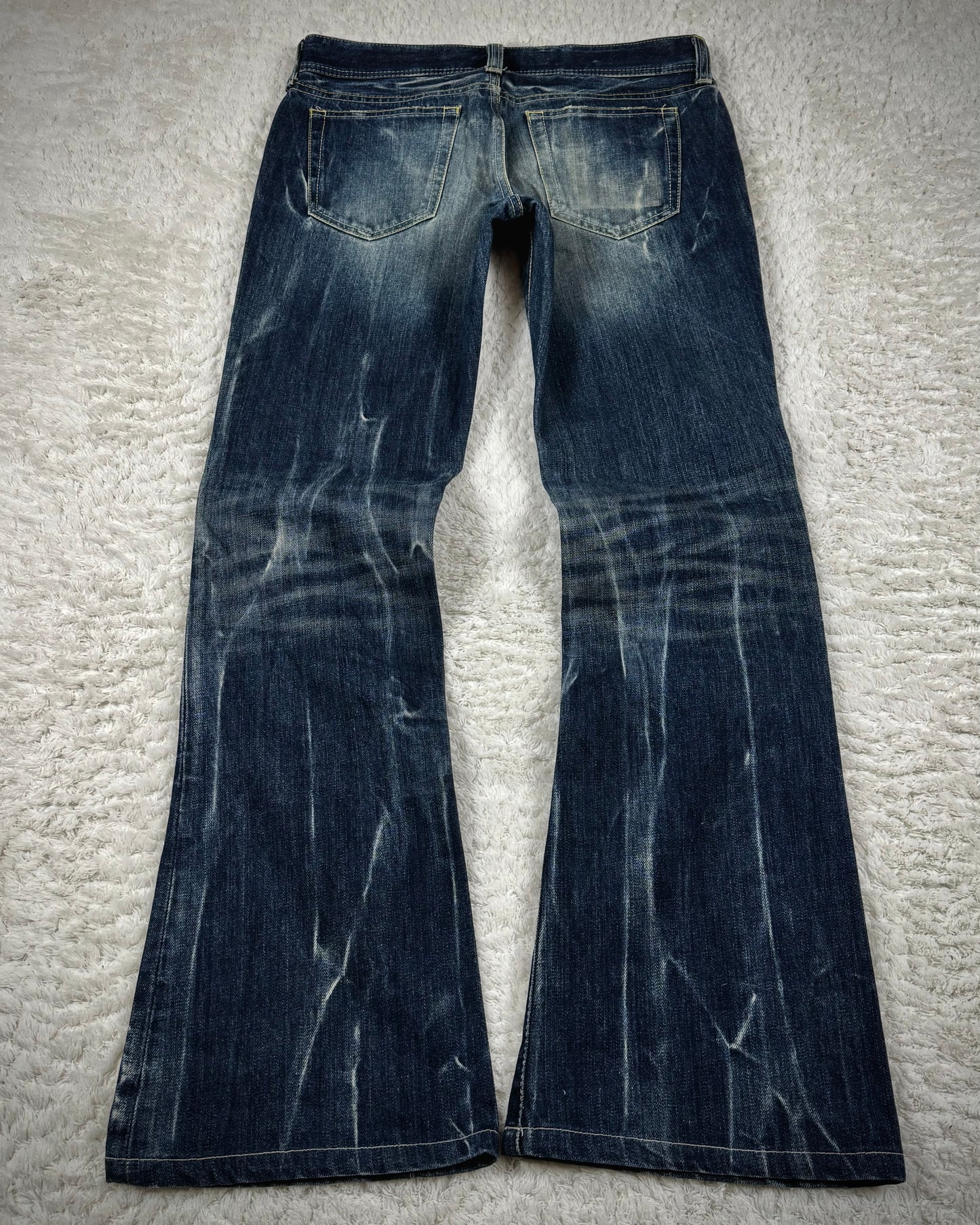 Vanquish Whisker Washed Flared Jeans