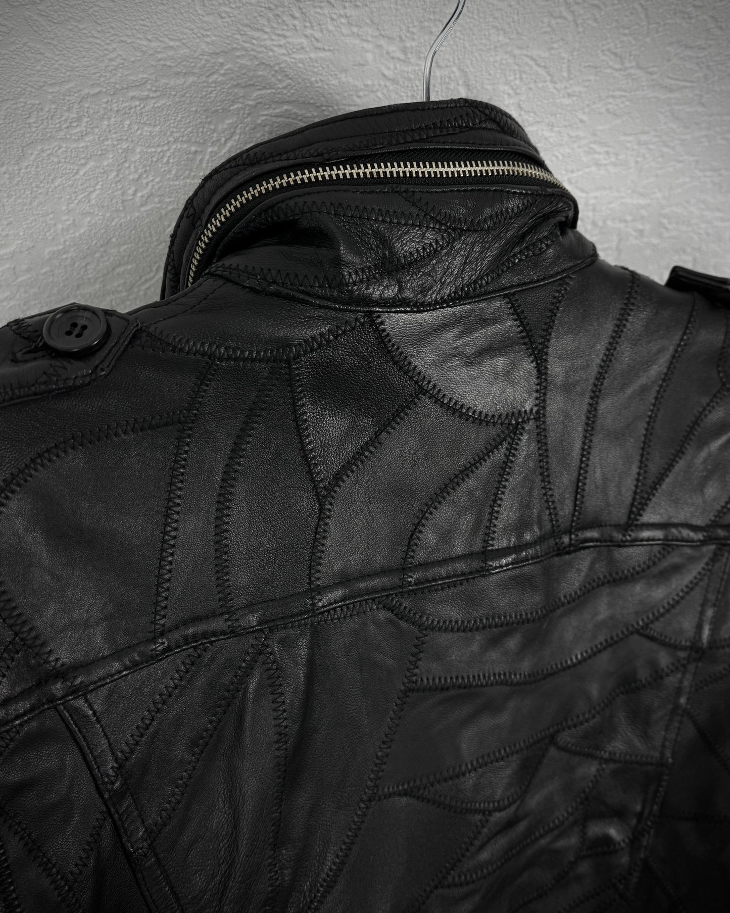 CAV-000 Patchwork Lamb Leather Jacket