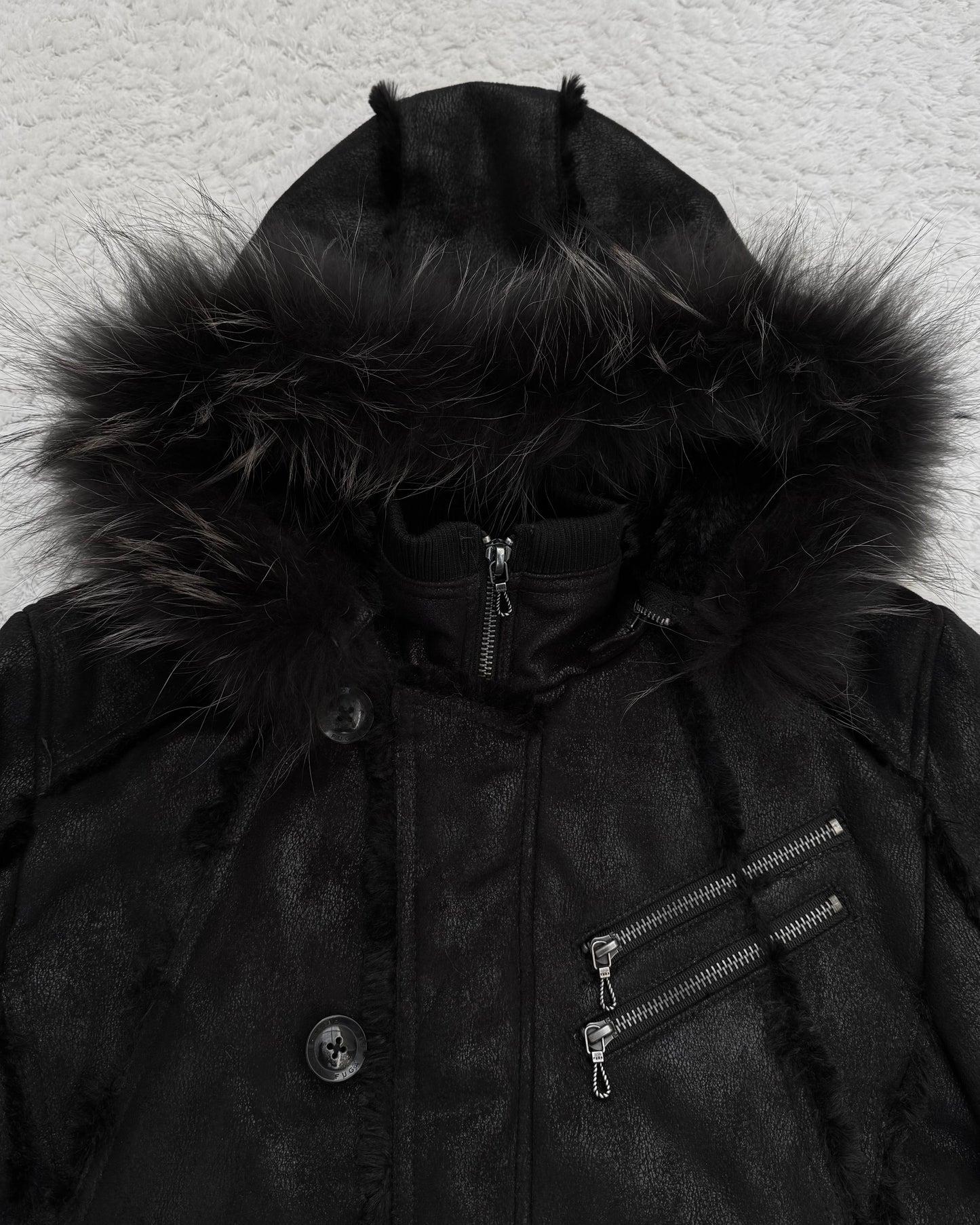 Fuga Textured Raccoon Fur Parka