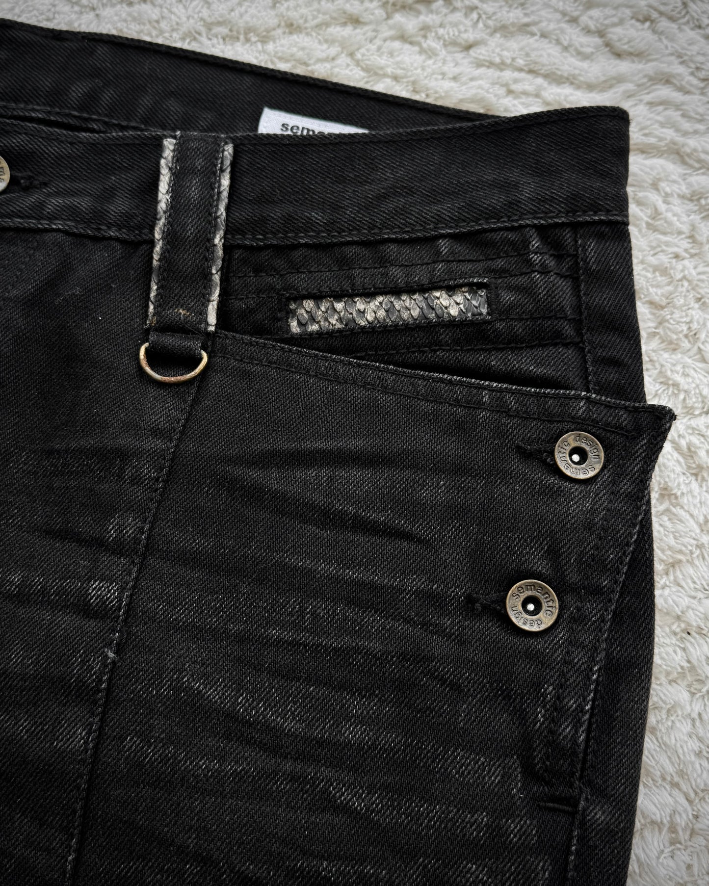 Semantic Design Python Accented Bootcut Denim