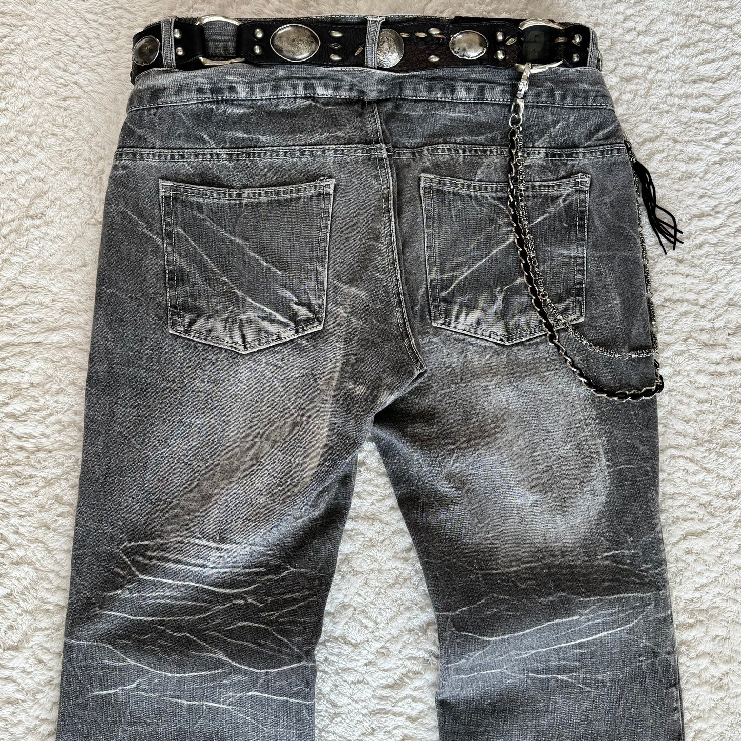 LowBox Double Waist Lace-Up Flared Jeans