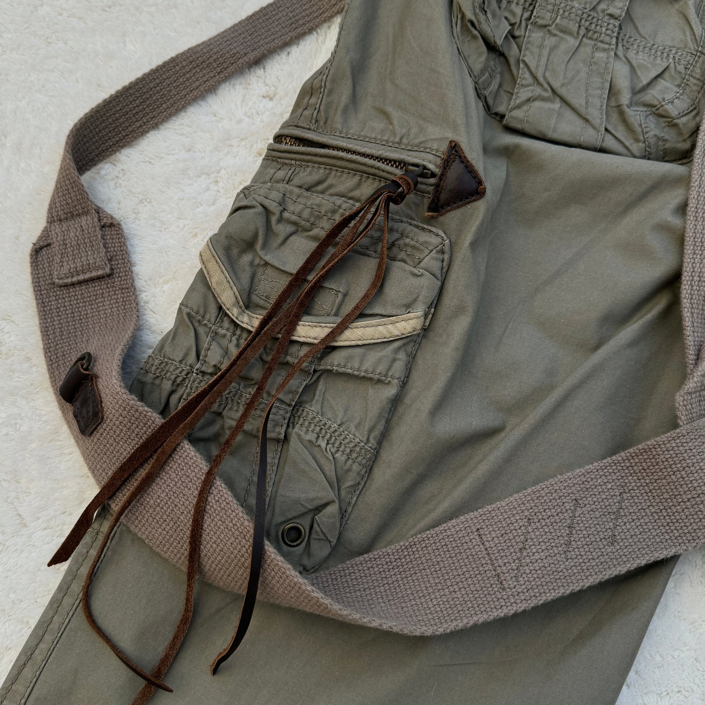G.O.A Military Flared Suspender Cargo Pants