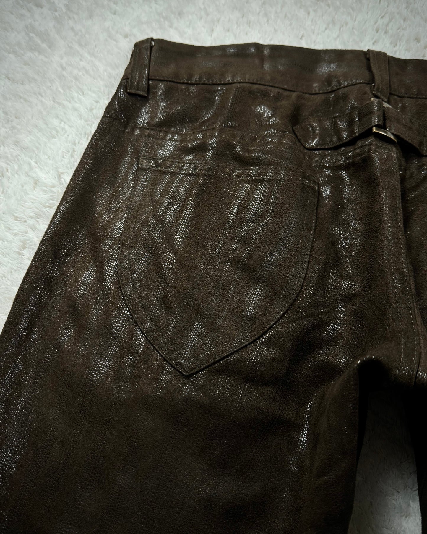 Tornado Mart Stingray Waxed Flared Pants