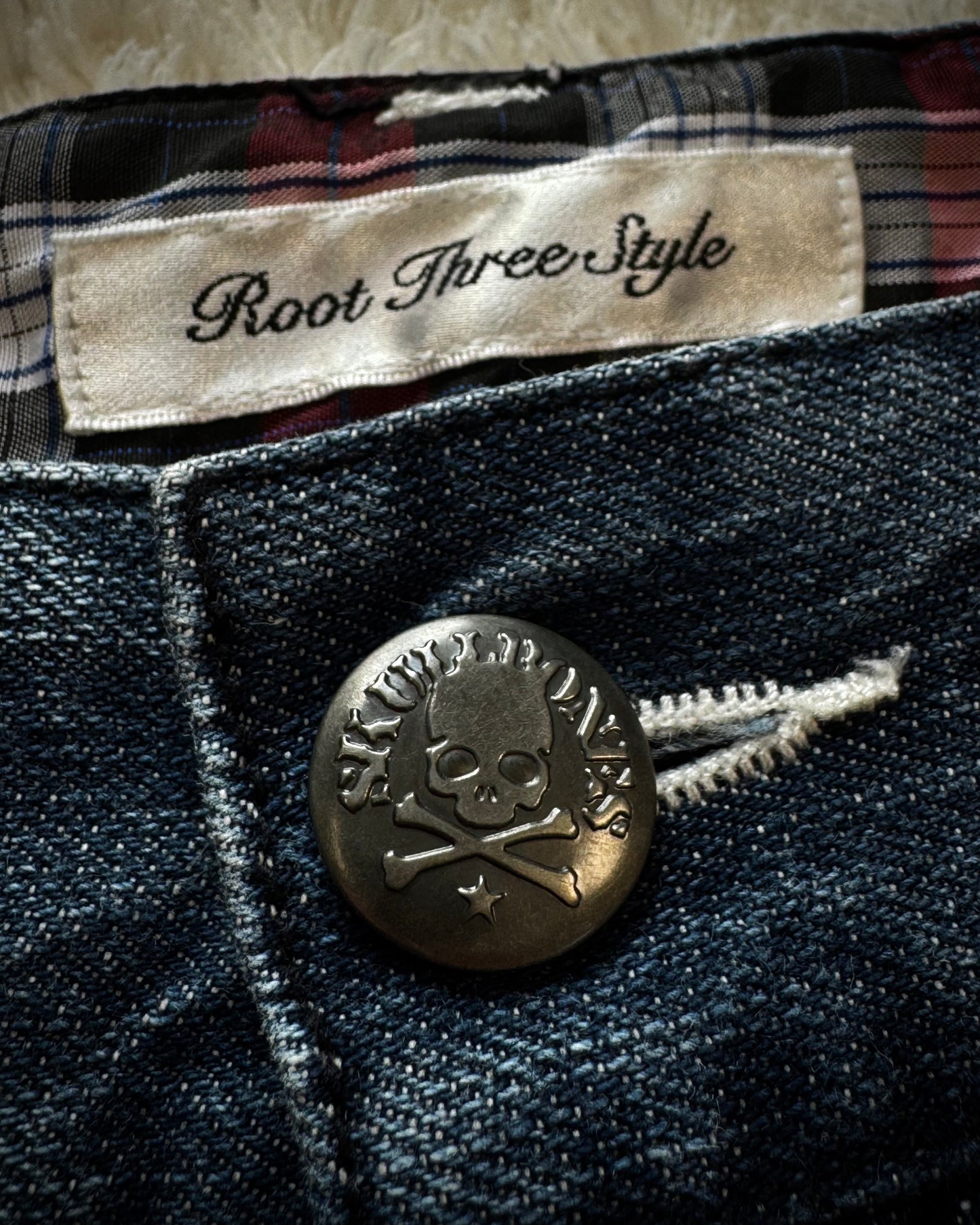 Root Three UK Flag Denim Shorts