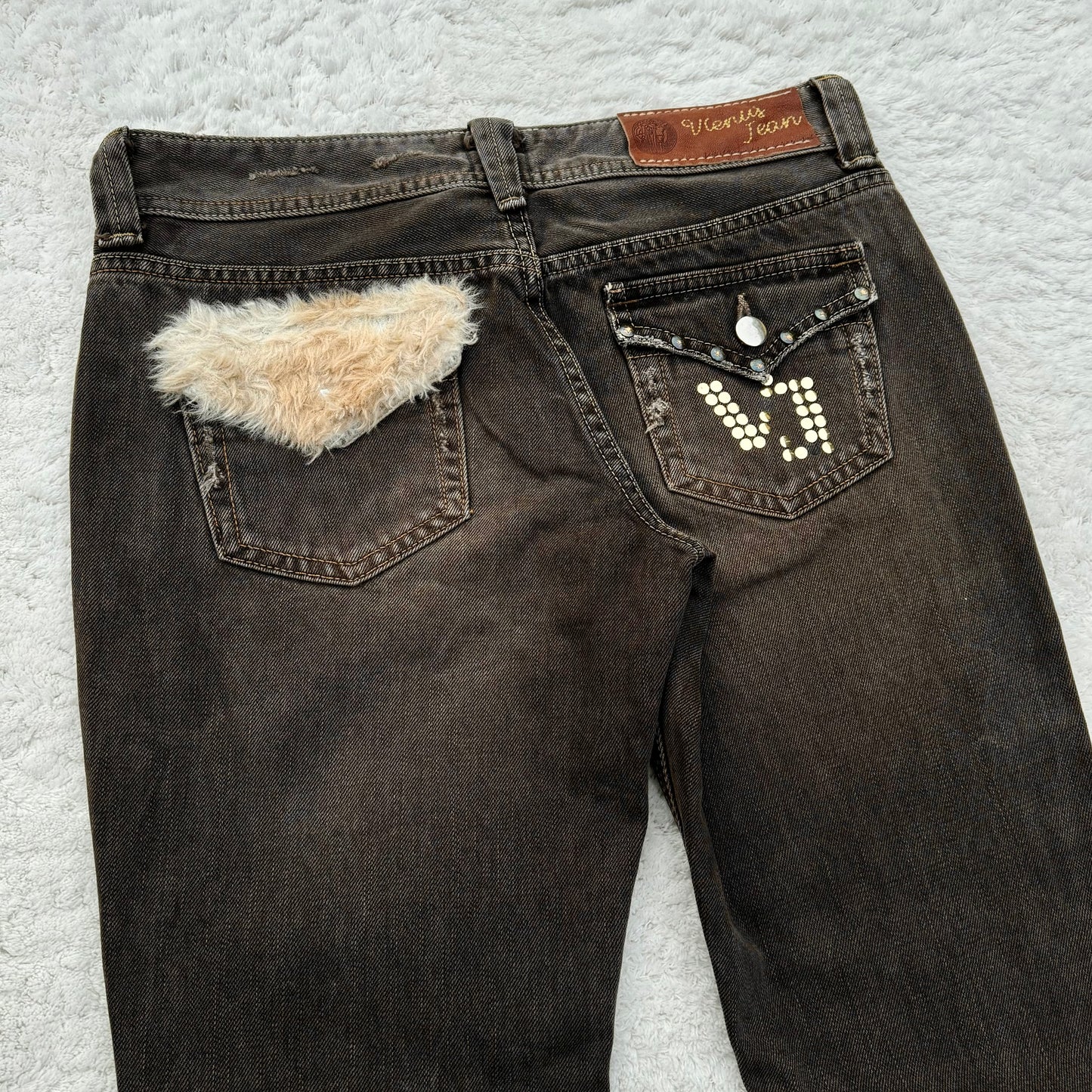 Venus Fur Pocket Lace-Up Flared Jeans