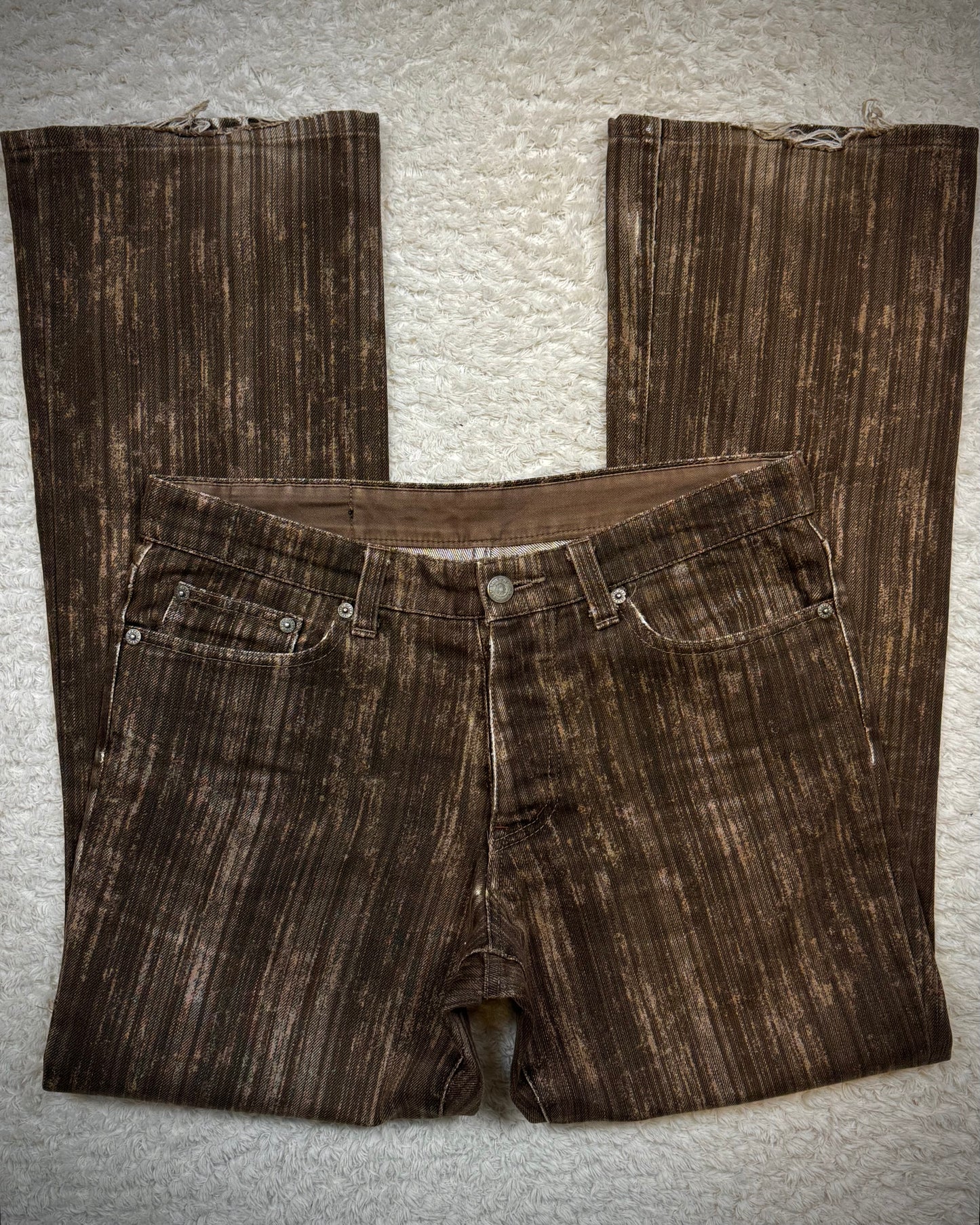Tornado Mart Wood Textured Bootcut Jeans