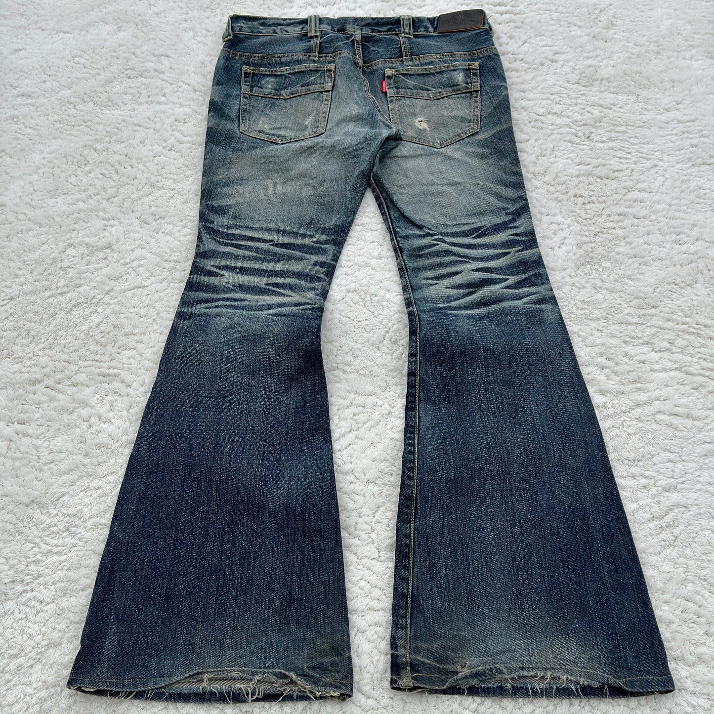 Tornado Mart Python Repaired Bell Bottom Flared Jeans
