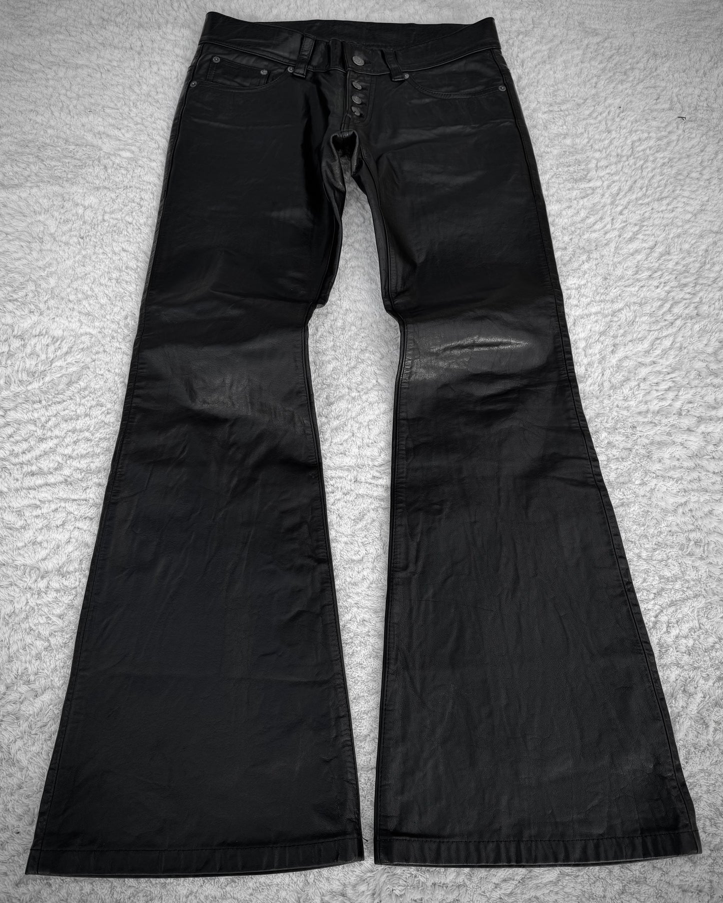 Tornado Mart Cowhide Leather Flared Pants