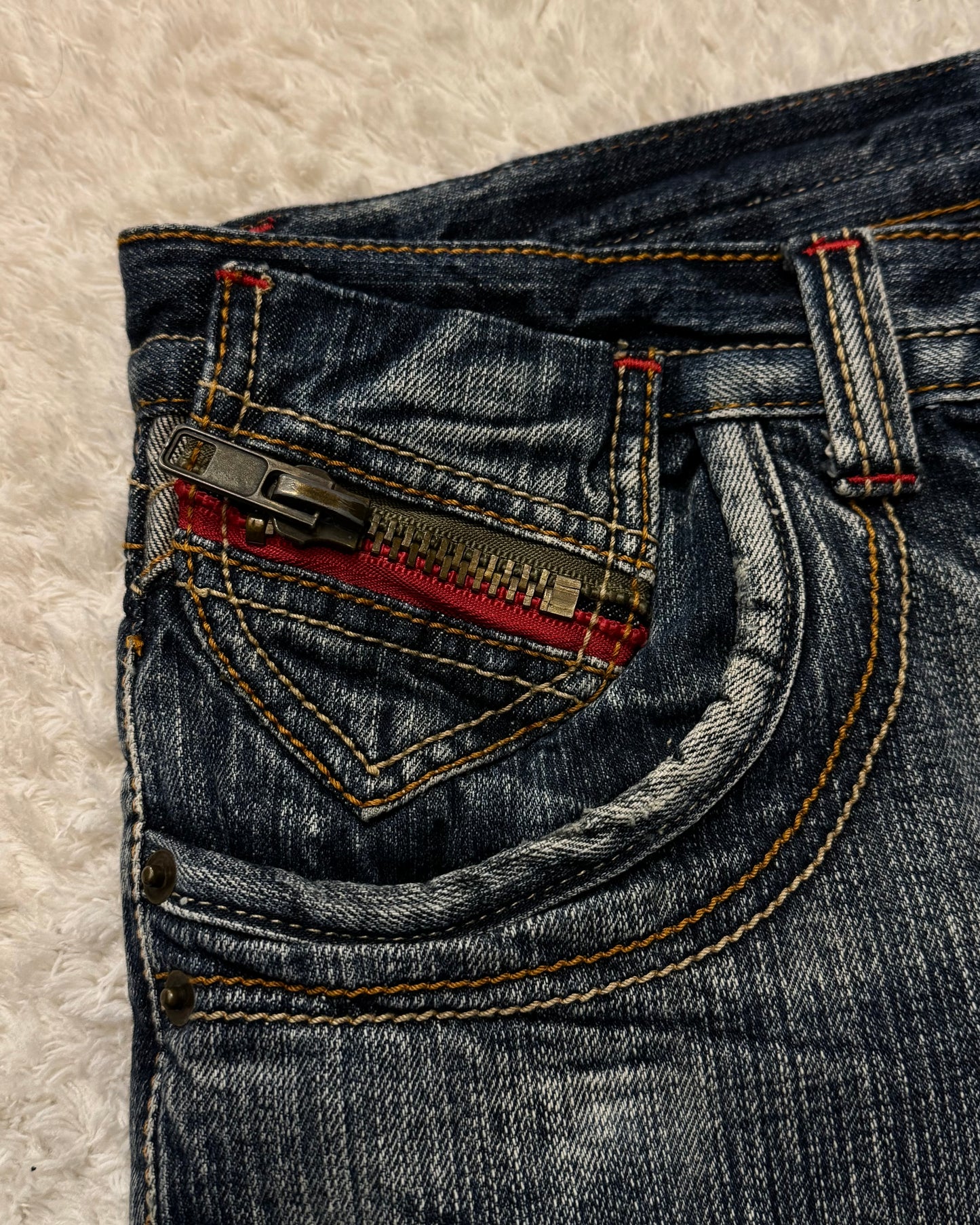 Semantic Design Honeycomb Washed Vintage Boocut Jeans