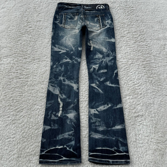 Glad News Ocean Wash Distressed Slim Bootcut Jeans