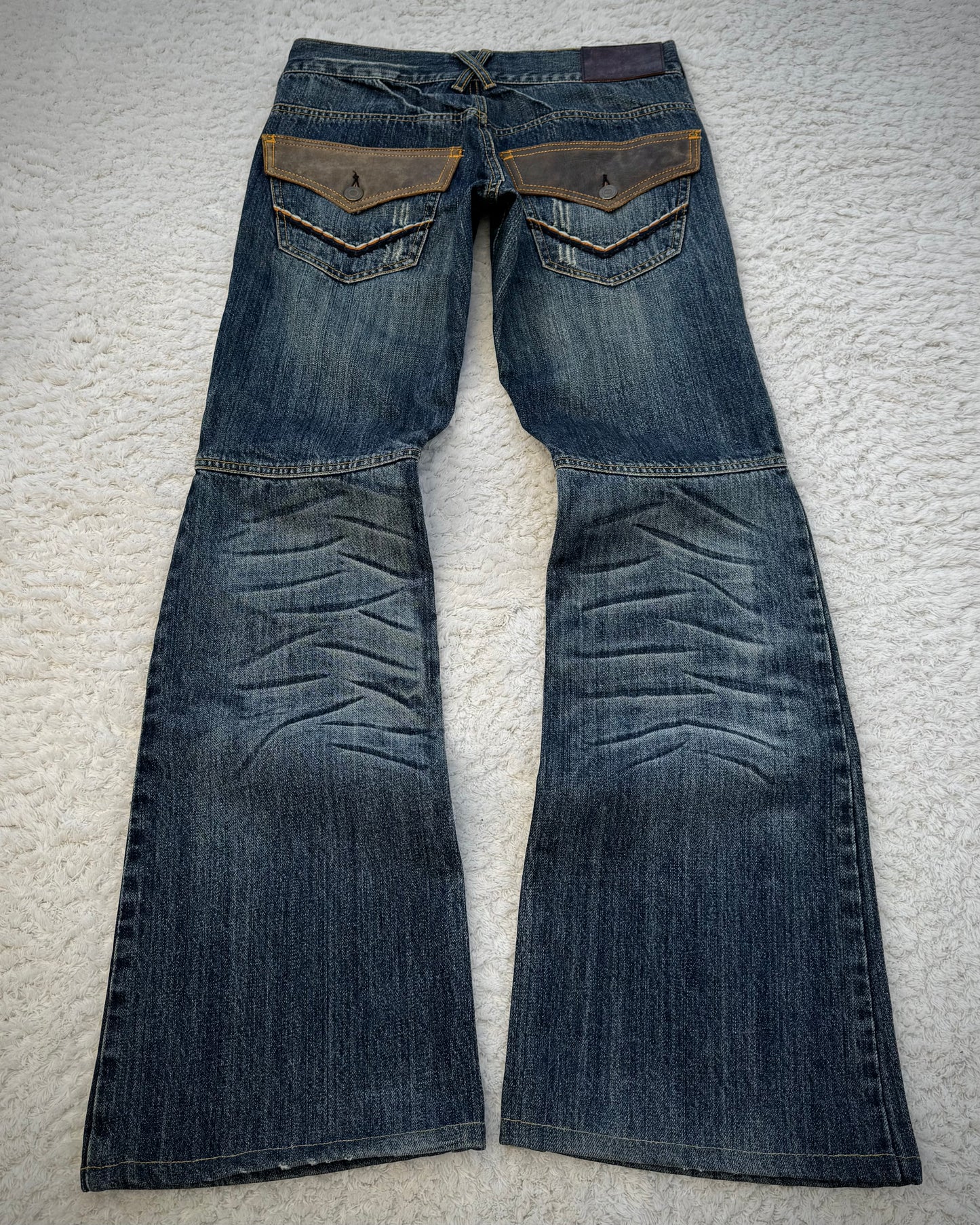 Tornado Mart Western Sword Knee Flared Jeans