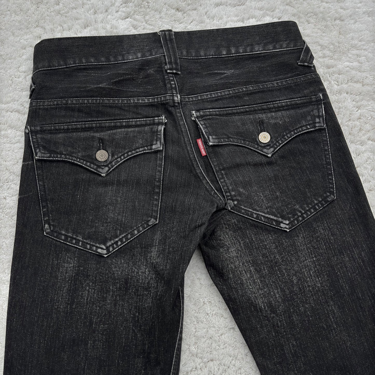 Tornado Mart Claw Marks Wash Spiral Flared Jeans