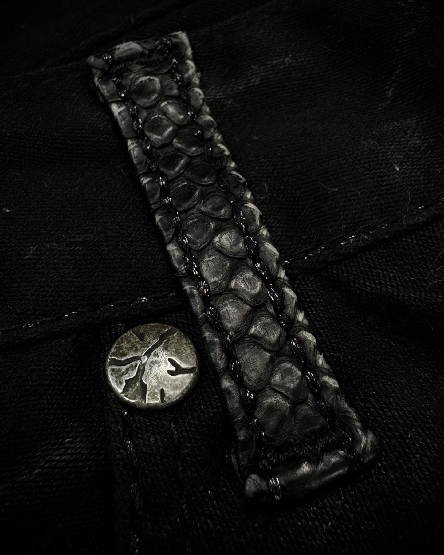 Fuga Python Detailed Clawmarks Waxed Slim Bootcut Pants