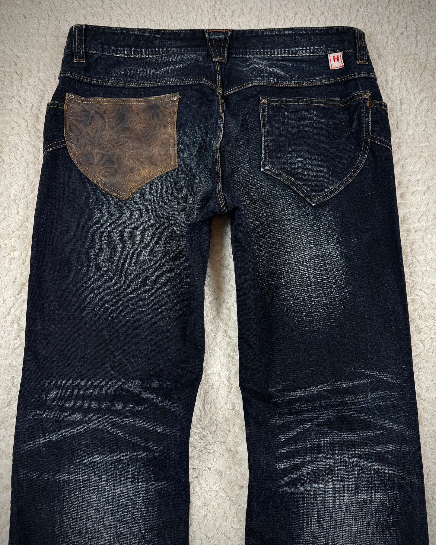 Hide Aways Vintage Leather Pocket Bootcut Denim