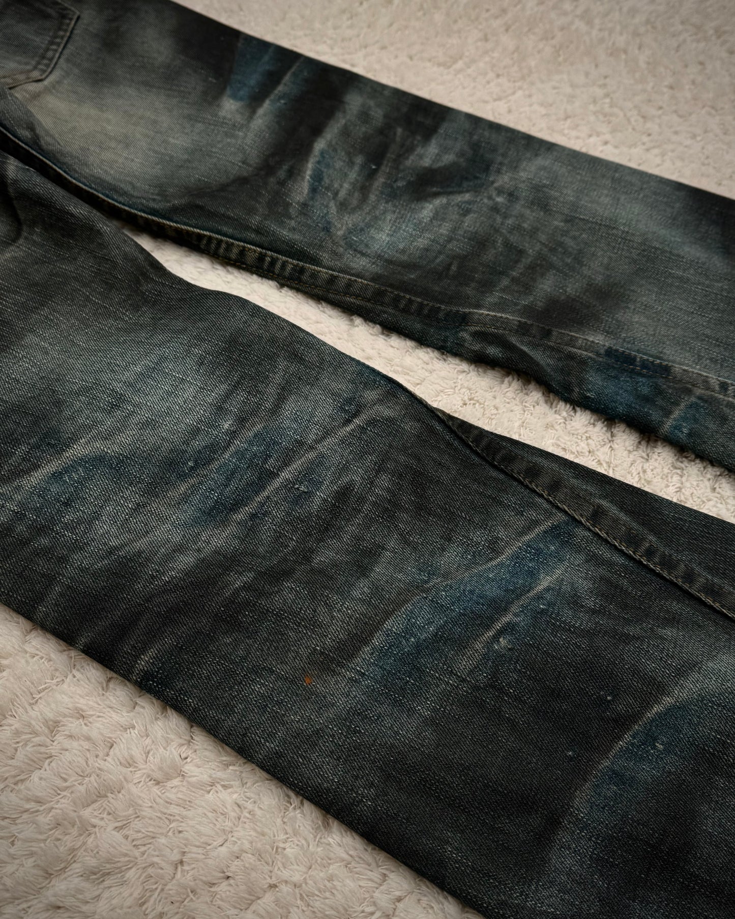Tornado Mart Mud Washed Spiral Flared Jeans