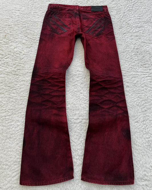 Fuga Blood Clawmarks Coated Bootcut Jeans