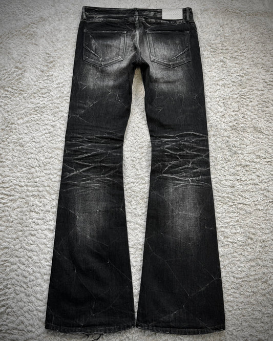 Fuga Whisker Washed Luster Flared Jeans