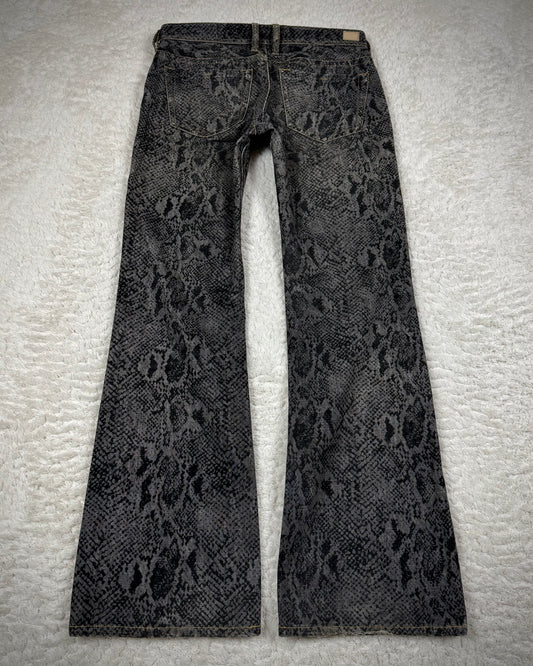 Nicole Club Python Pattern Flared Jeans
