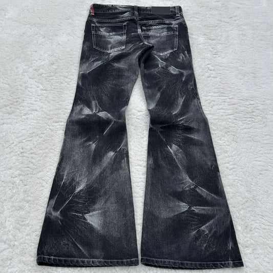 Tornado Mart Ice Shatter Wash Flared Jeans