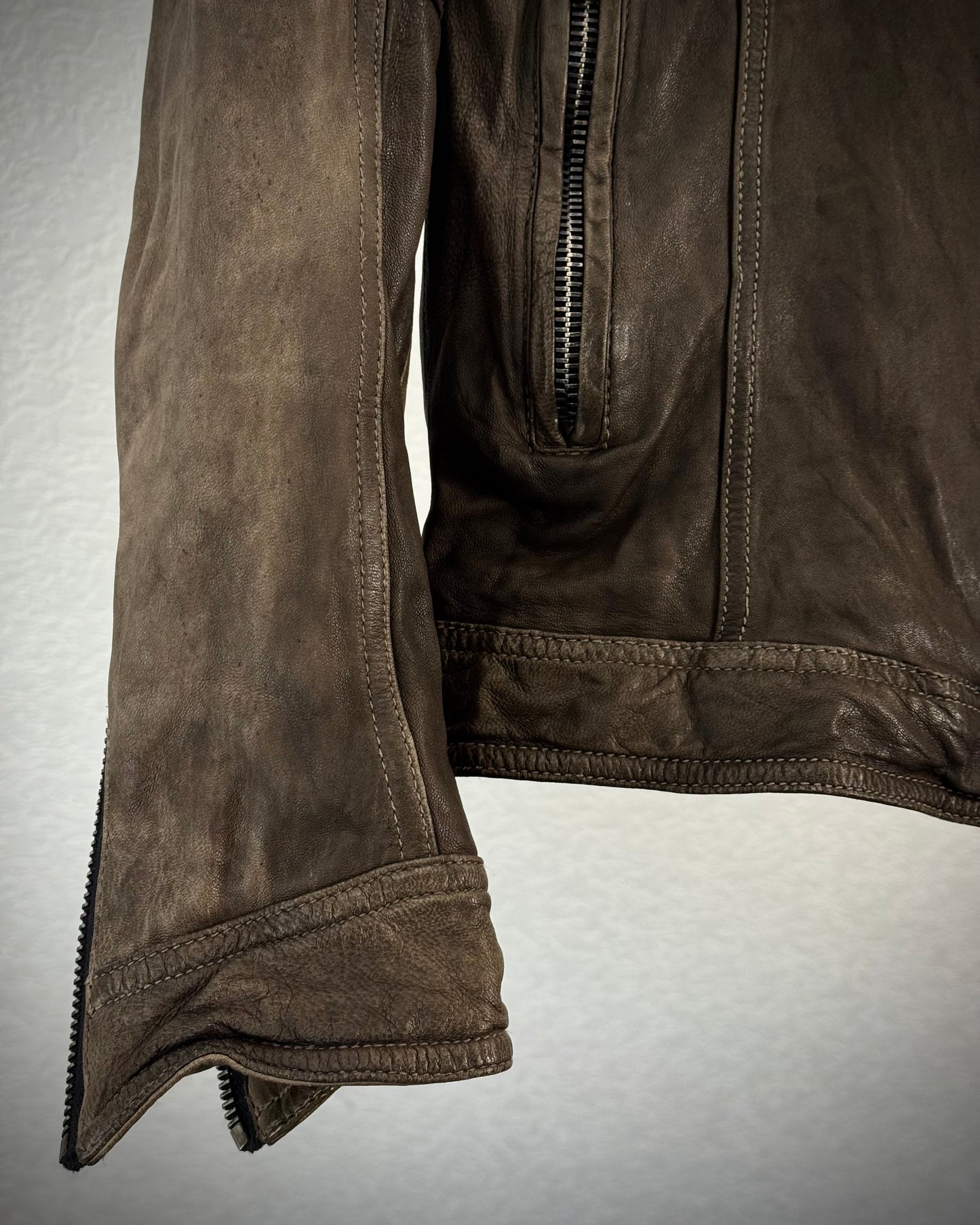 Shellac Earthy Textured Leather Jacket