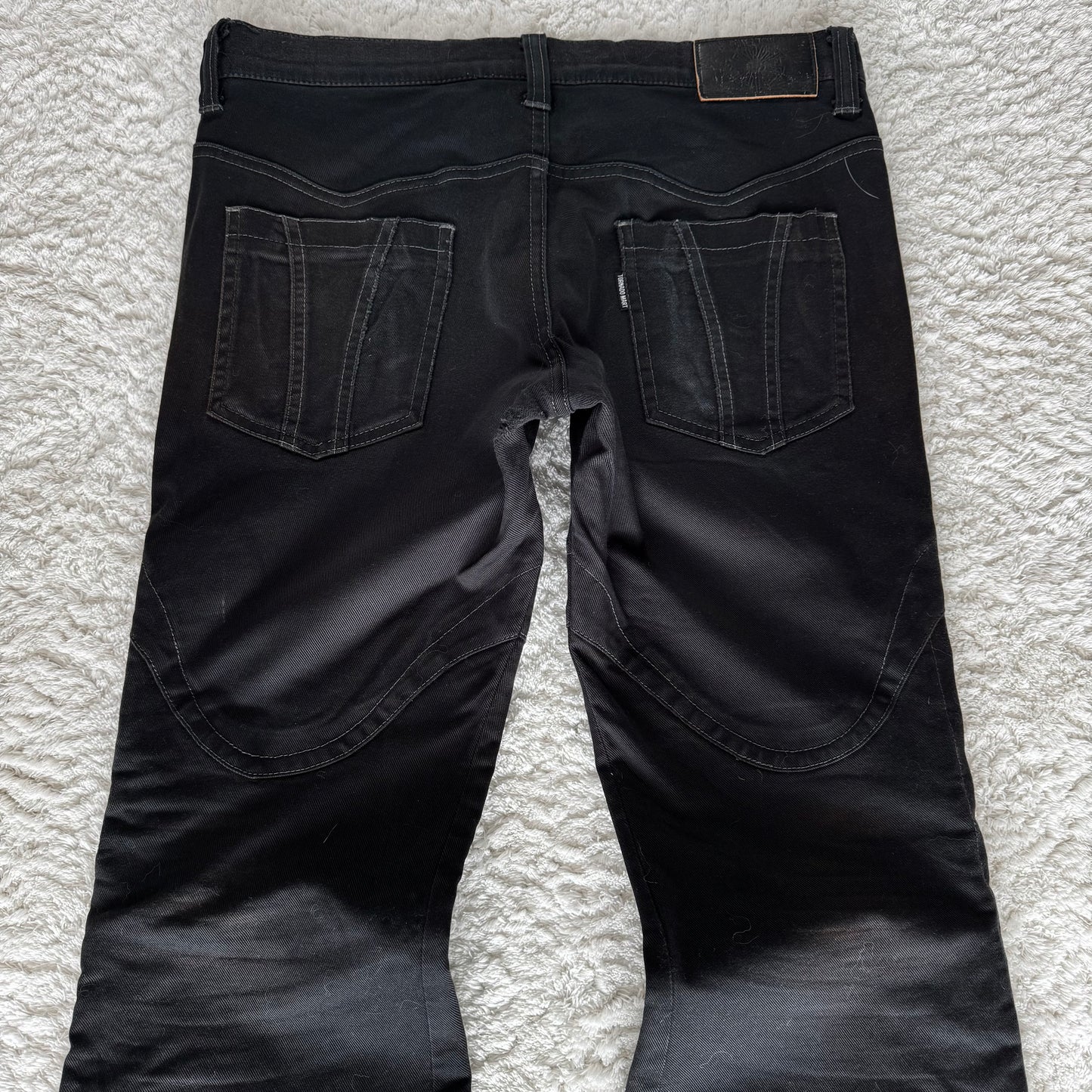 Tornado Mart Discolored Lace-Up Flared Jeans