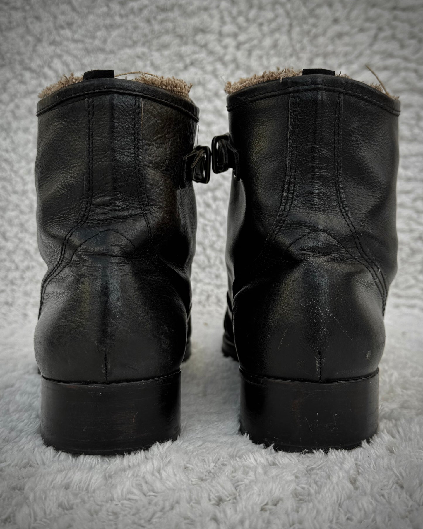 Alfredo Bannister Layered Wrinkled Leather Pointed Boots