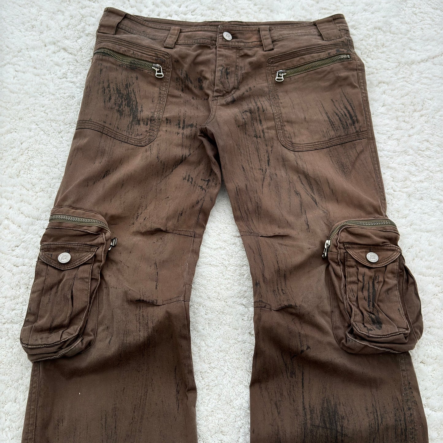 Glad News Earthy Textured Bootcut Cargo Pants