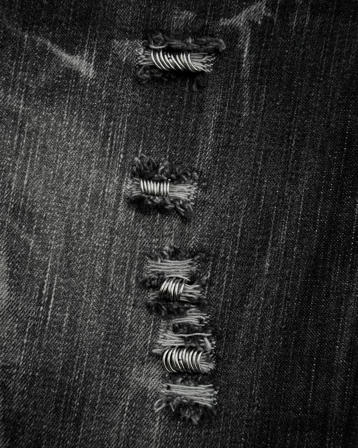 Black Baccara Pierced Shatter Washed Bootcut Jeans
